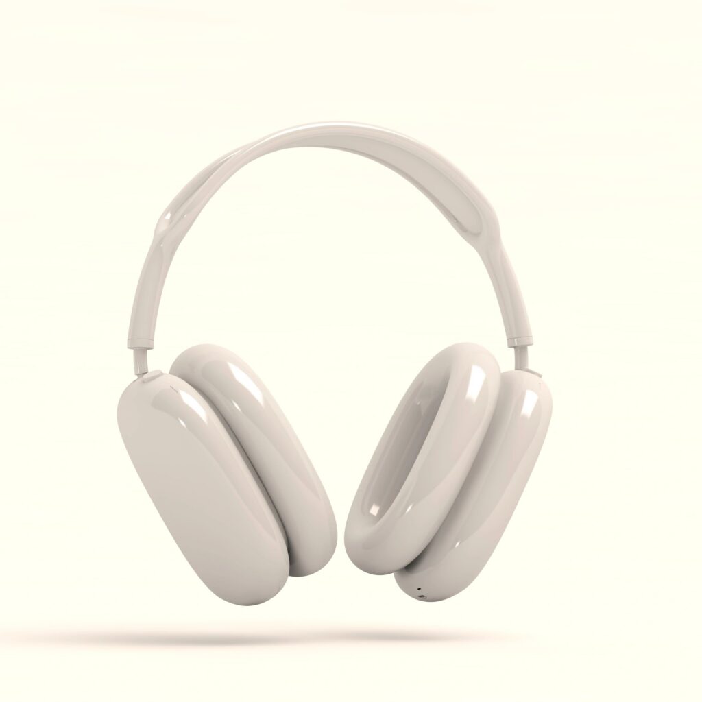 3D White Headphones